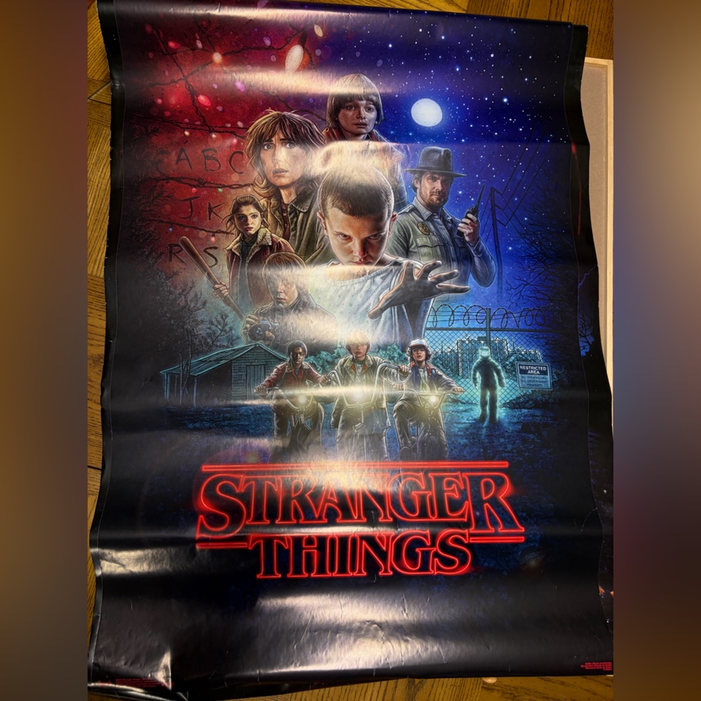 Stranger Things Poster with Red and Blue Design